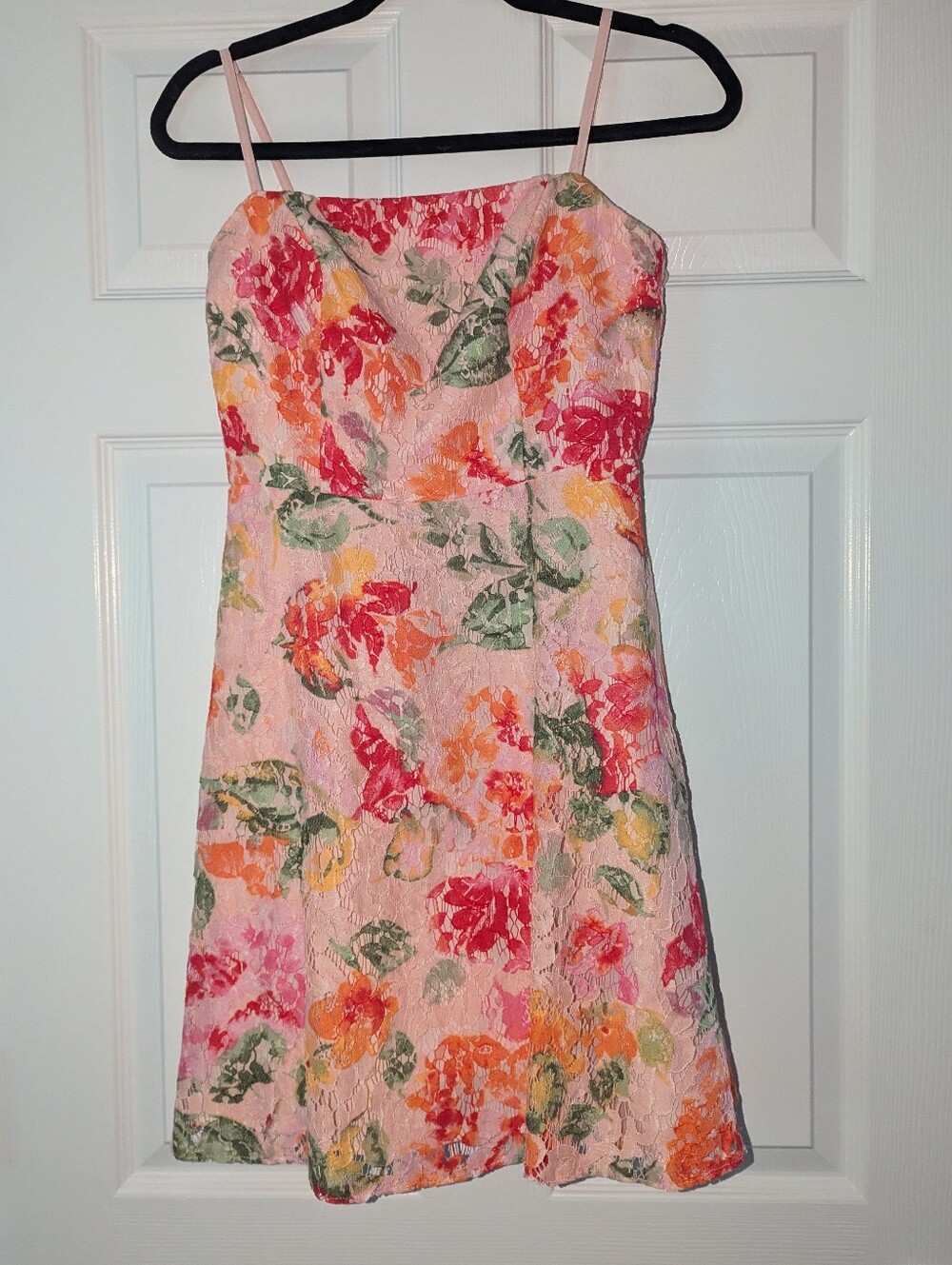 DB Studio Size 4 Pink Floral Lace Fit & Flare Cocktail Dress With Pockets
